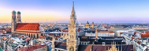 Luftaufnahme Muenchen mit Frauenkirche